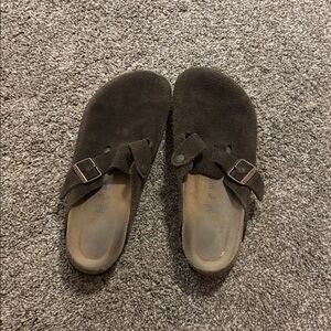 Birkenstock Suede Sandals in Dark Brown